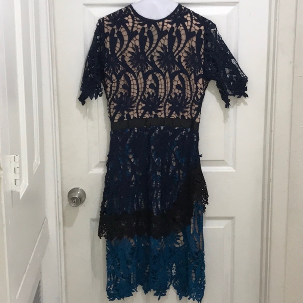 Haute Rogue  Blue Dress Style 52016 D NWT